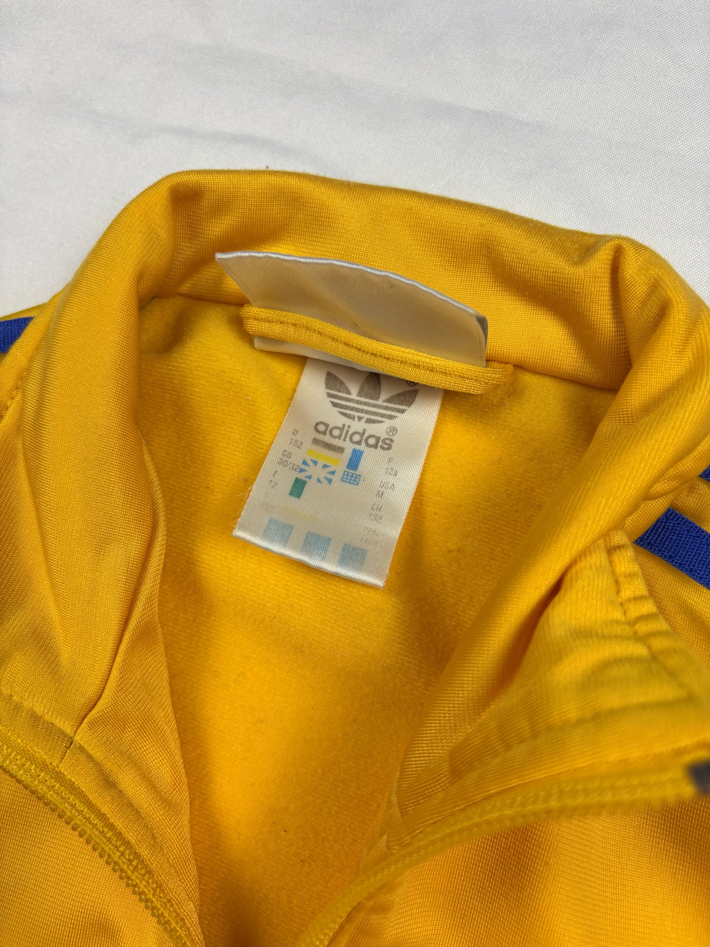 Vintage Adidas Three Stripes Yellow & Blue Track Jacket (women's M)