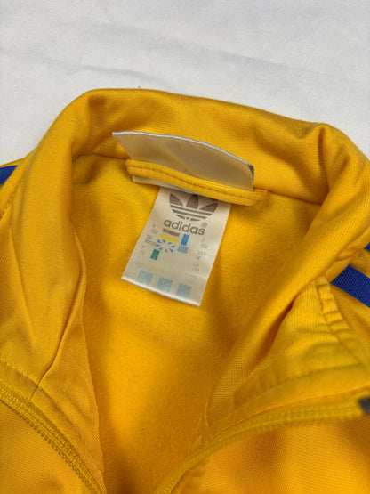 Vintage Adidas Three Stripes Yellow & Blue Track Jacket (women's M)