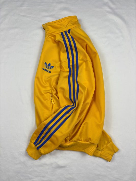 Vintage Adidas Three Stripes Yellow & Blue Track Jacket (women's M)