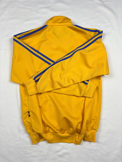 Vintage Adidas Three Stripes Yellow & Blue Track Jacket (women's M)