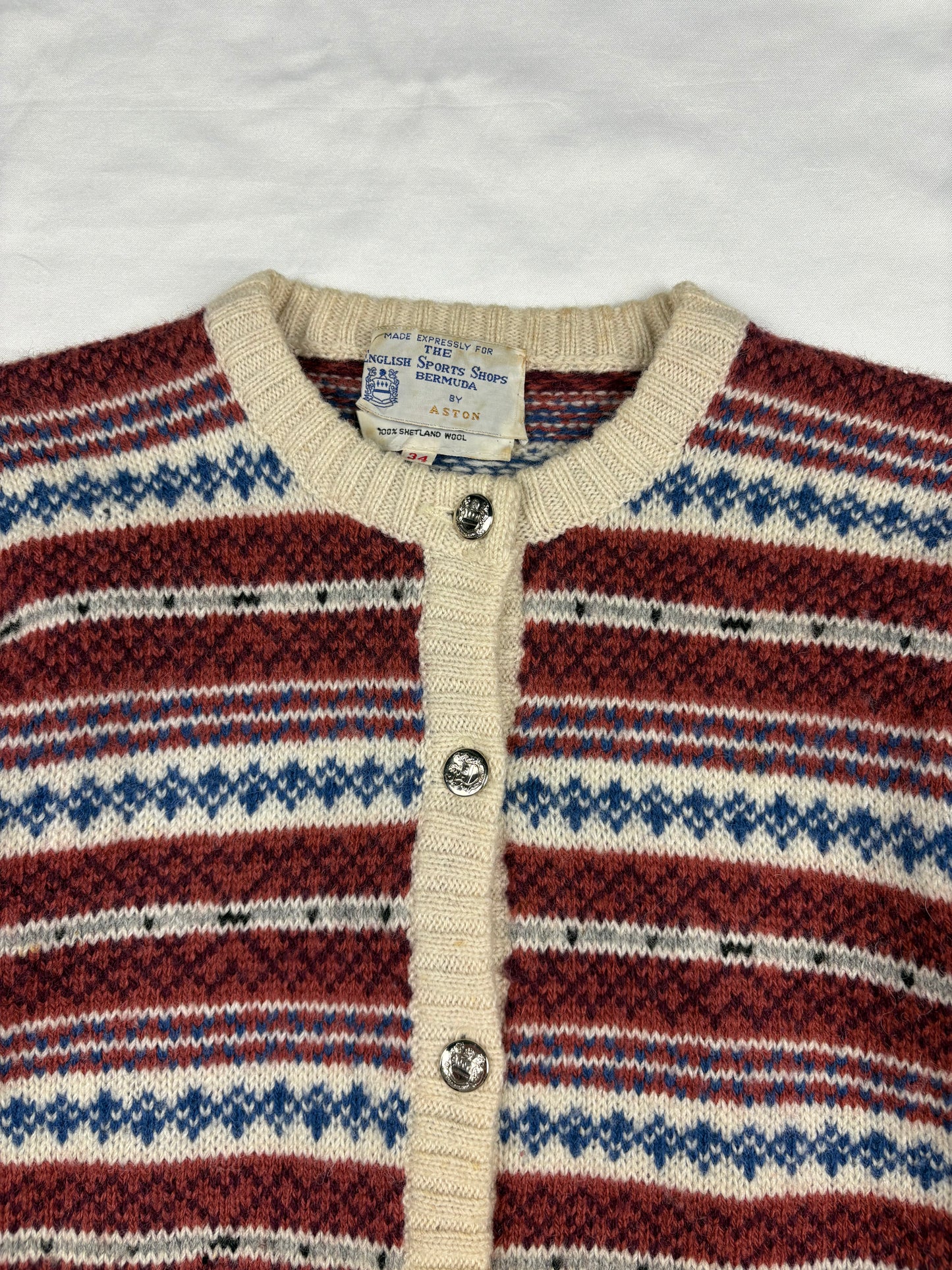 True Vintage 80s Bermuda Shetland Wool Cardigan (women's M)