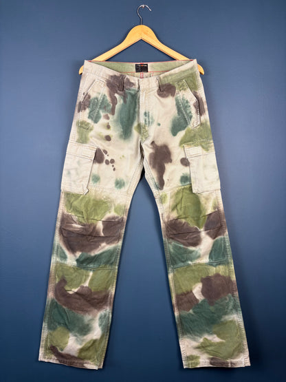 Vintage ENERGIE Paint Brush Camo Cargo Trousers (32w)