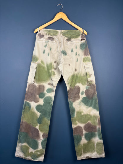 Vintage ENERGIE Paint Brush Camo Cargo Trousers (32w)