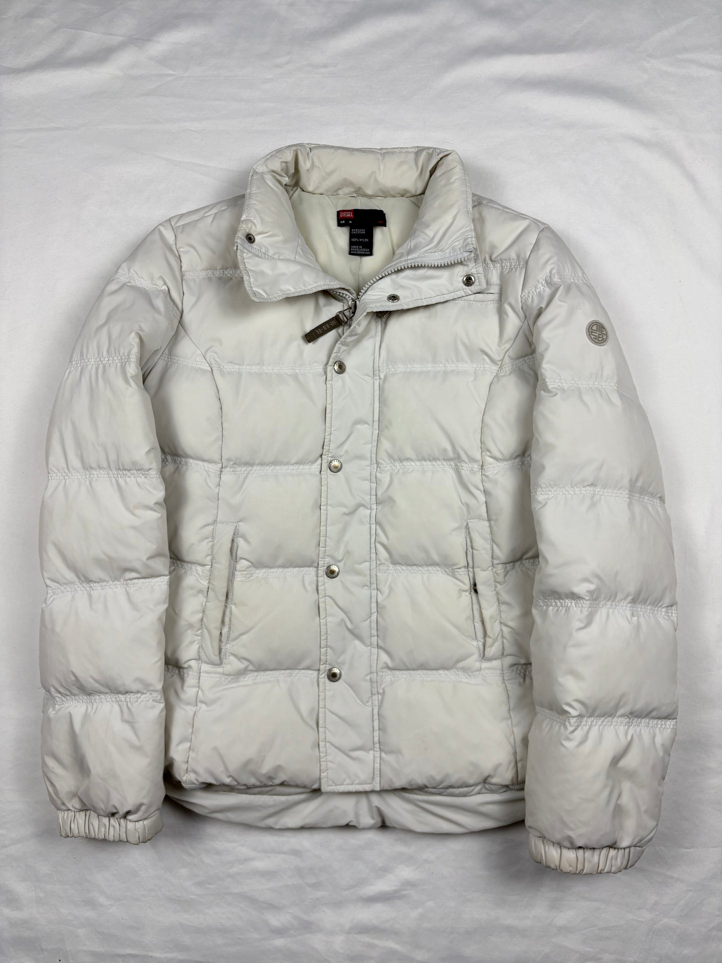 Vintage Diesel White Down Puffer Jacket (women's M)