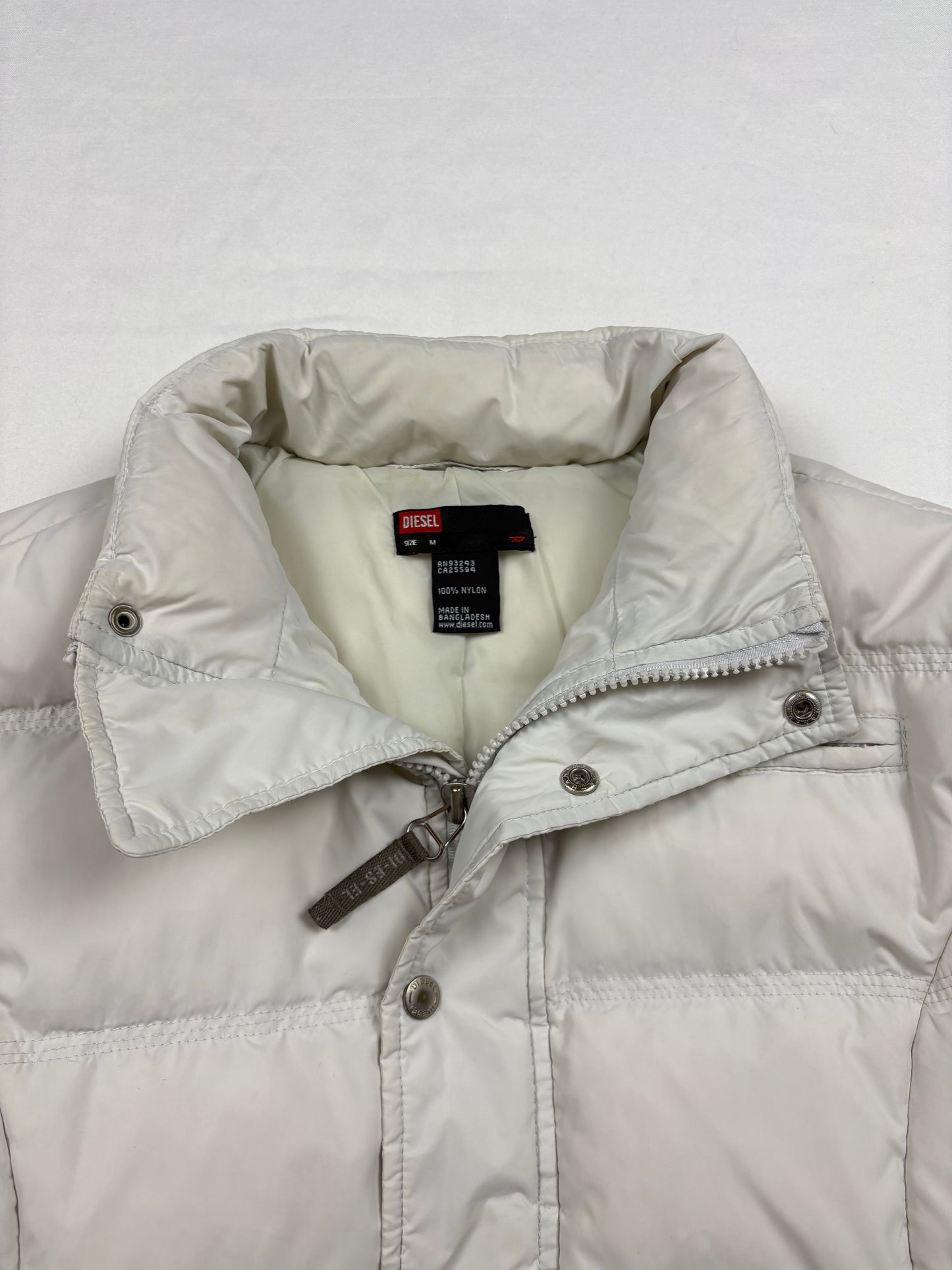 Vintage Diesel White Down Puffer Jacket (women's M)