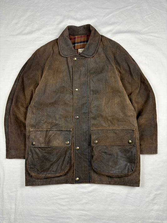True Vintage 80s Italian Brown Leather Jacket (M)