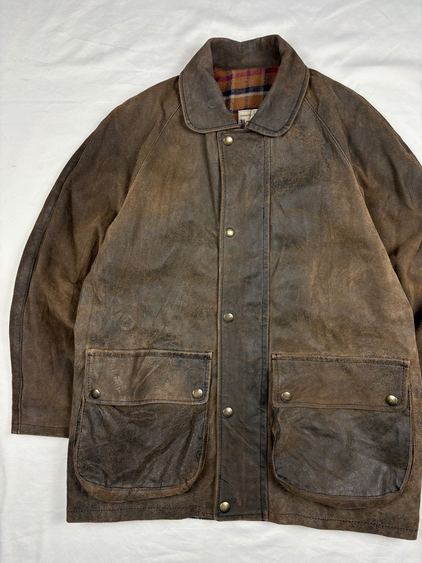 True Vintage 80s Italian Brown Leather Jacket (M)