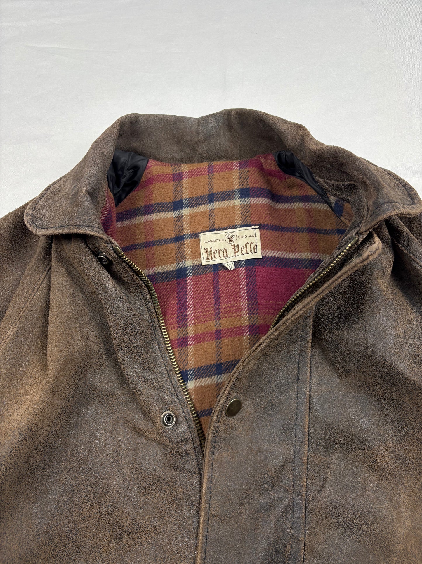 True Vintage 80s Italian Brown Leather Jacket (M)