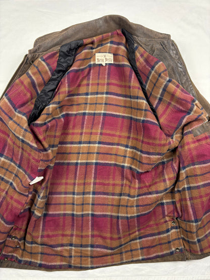 True Vintage 80s Italian Brown Leather Jacket (M)