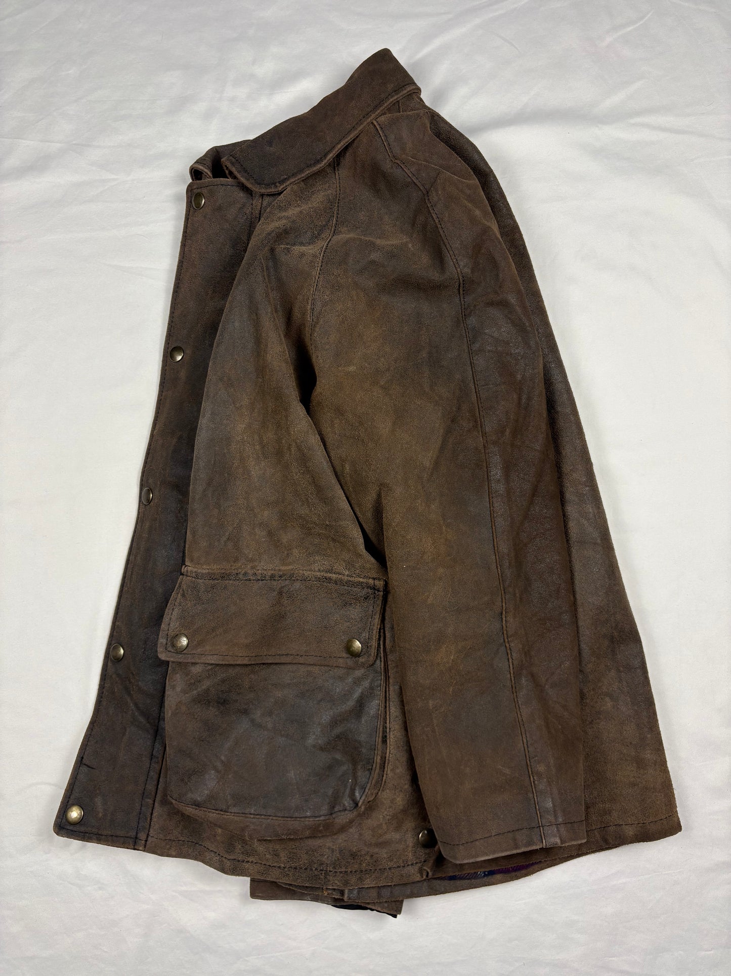 True Vintage 80s Italian Brown Leather Jacket (M)