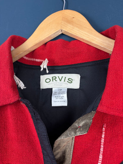 Vintage Orvis Artsian Tassel Red Cotton Jacket (L)