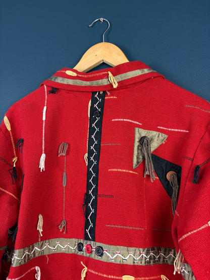 Vintage Orvis Artsian Tassel Red Cotton Jacket (L)