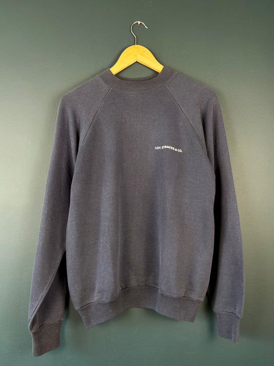 Vintage Levi's 80s Navy Blue Raglan Sweatshirt (M)