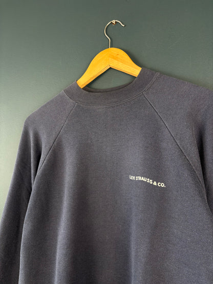 Vintage Levi's 80s Navy Blue Raglan Sweatshirt (M)