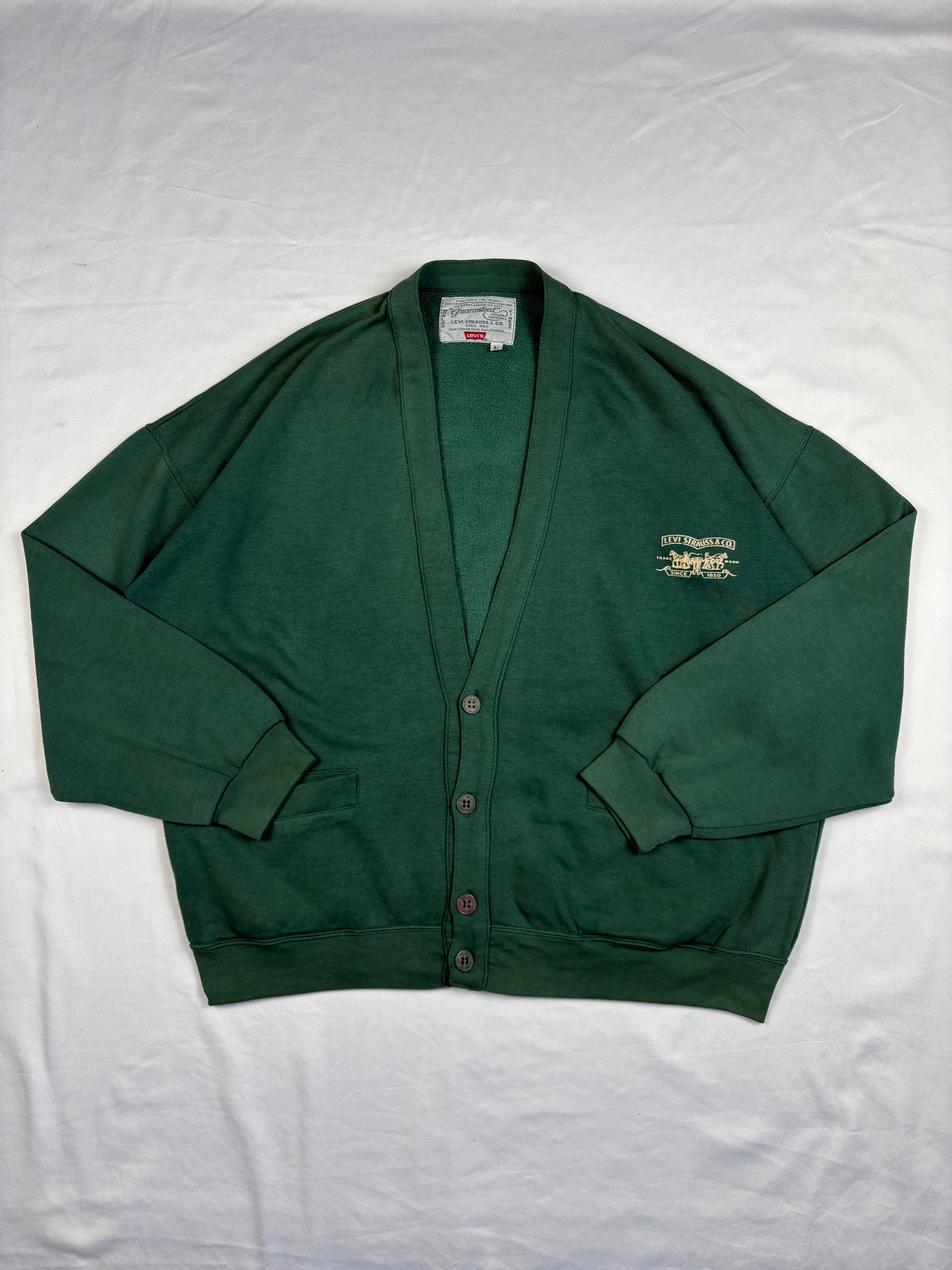 Vintage Levi's Forrest Green Cotton Cardigan (L)