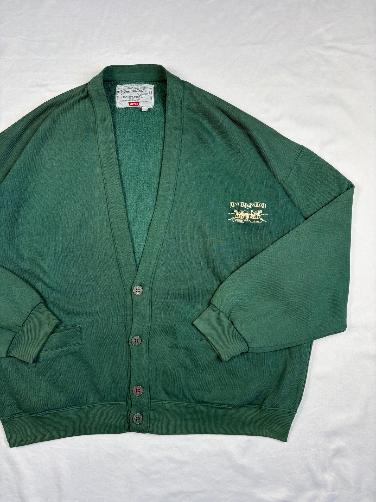 Vintage Levi's Forrest Green Cotton Cardigan (L)