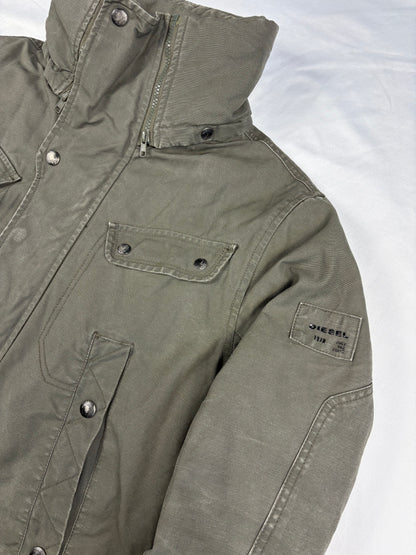 Vintage Diesel Industry Khaki Green Workwear Parka Jacket (L)