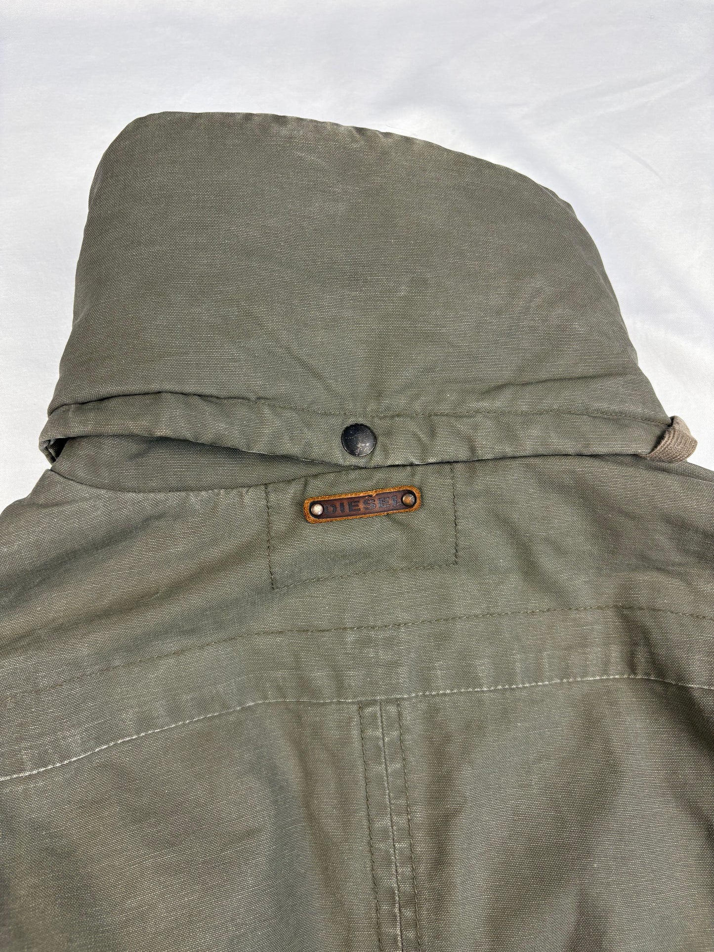 Vintage Diesel Industry Khaki Green Workwear Parka Jacket (L)