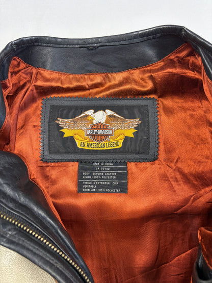 Vintage Harley Davidson Buttery Leather Cream Biker Jacket (women's M)