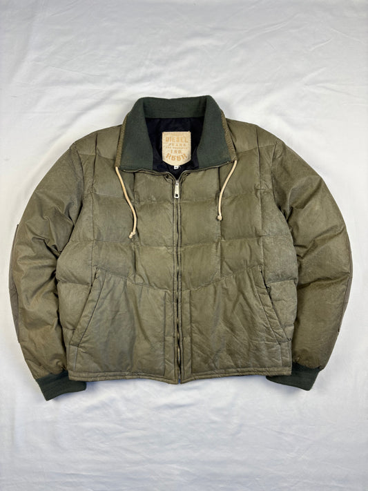 Vintage Diesel Industry Khaki Green Goose Down Jacket (M)