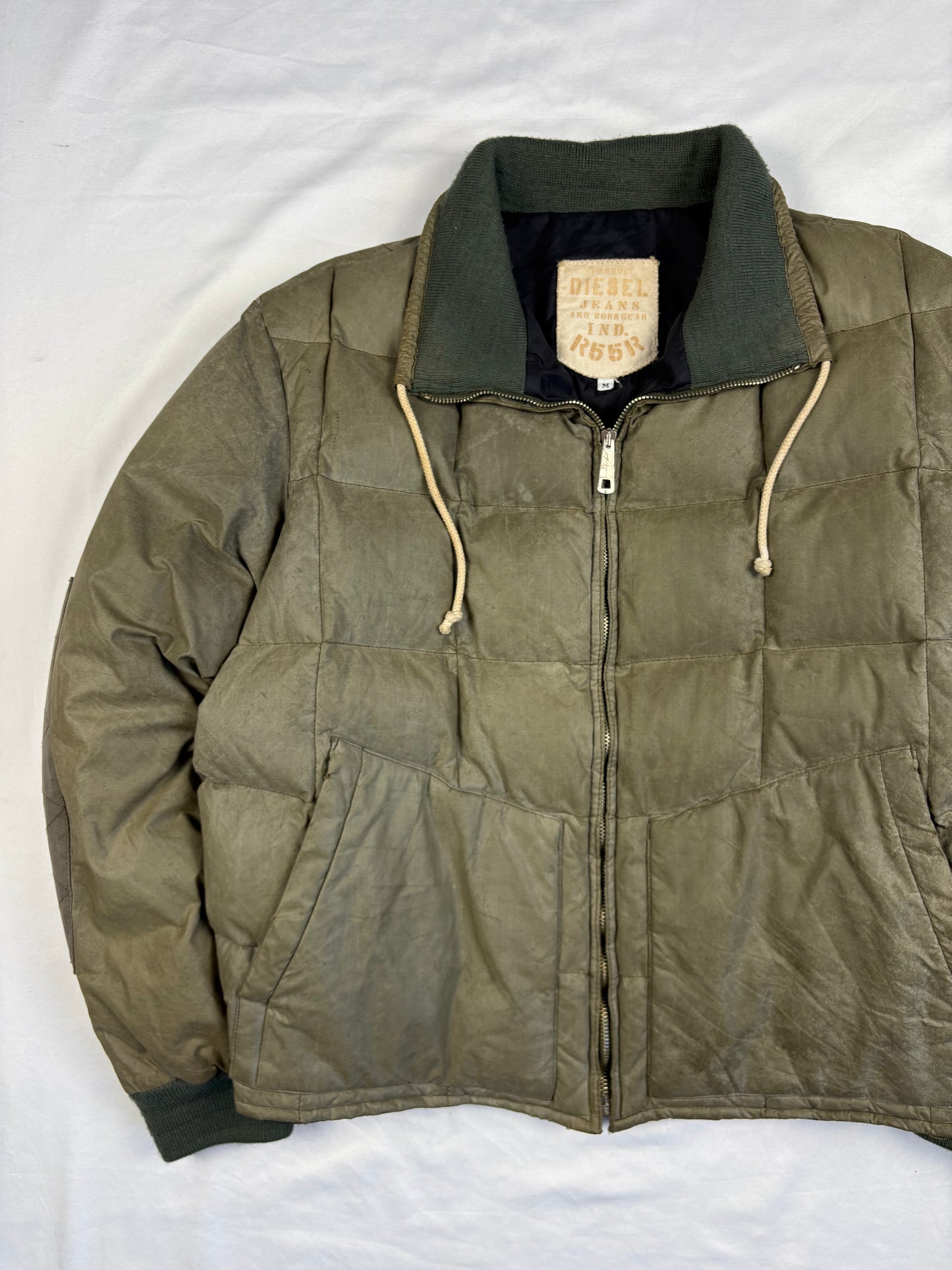 Vintage Diesel Industry Khaki Green Goose Down Jacket (M)
