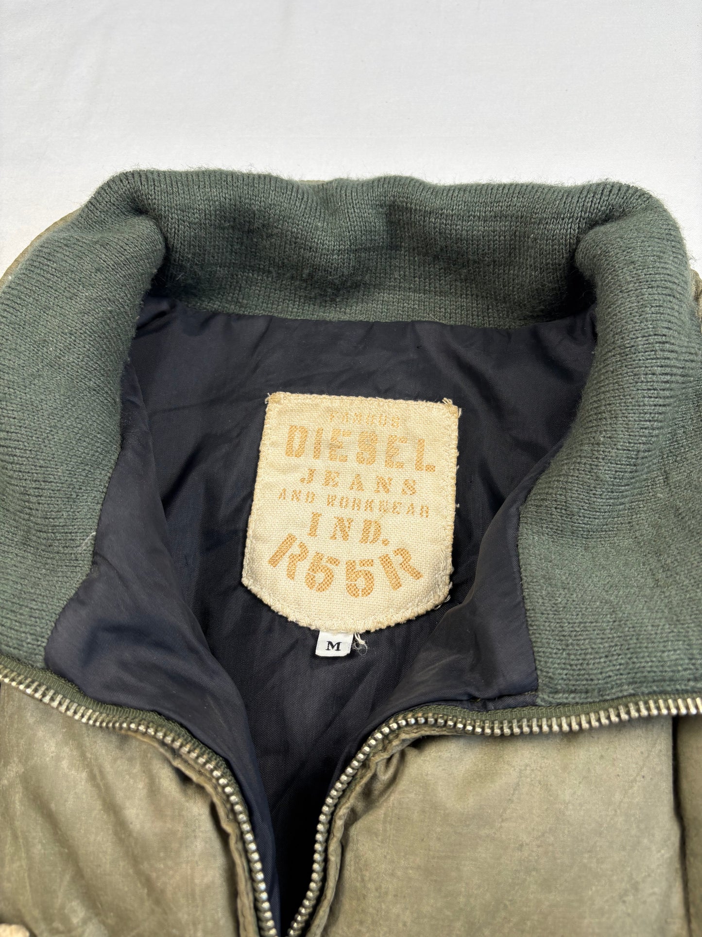 Vintage Diesel Industry Khaki Green Goose Down Jacket (M)