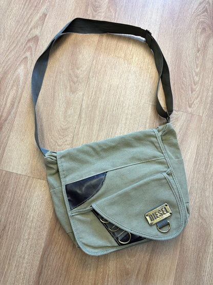 Diesel Industry Khaki Messenger Cross-Body Bag