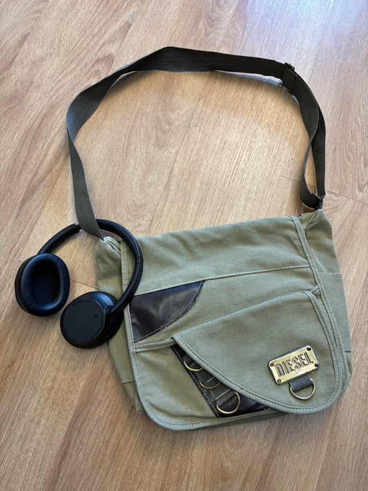 Diesel Industry Khaki Messenger Cross-Body Bag