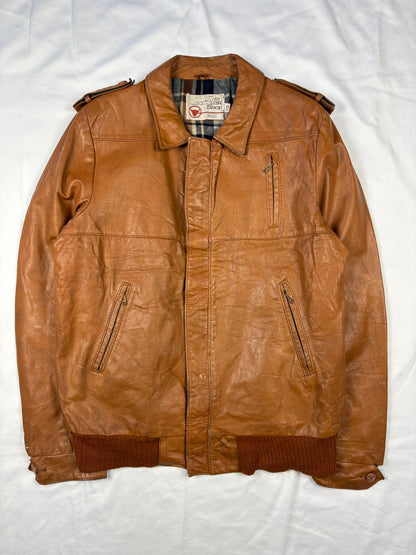 True Vintage 70s Sears Orange Leather Jacket (M)
