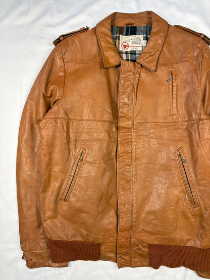 True Vintage 70s Sears Orange Leather Jacket (M)