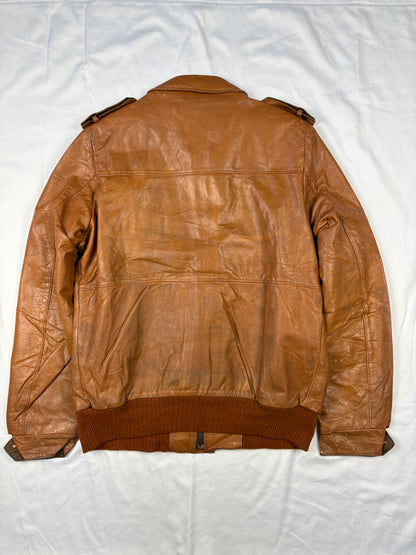 True Vintage 70s Sears Orange Leather Jacket (M)