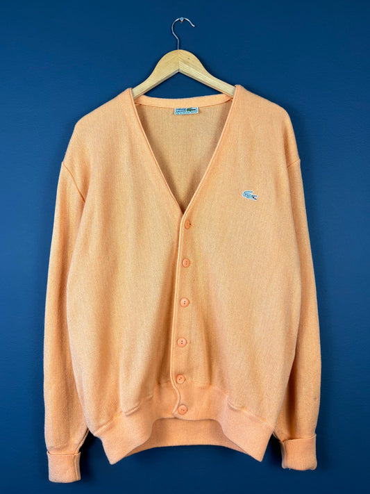 Vintage Lacoste Chemise 90s Coral Orange Cardigan Top (L)
