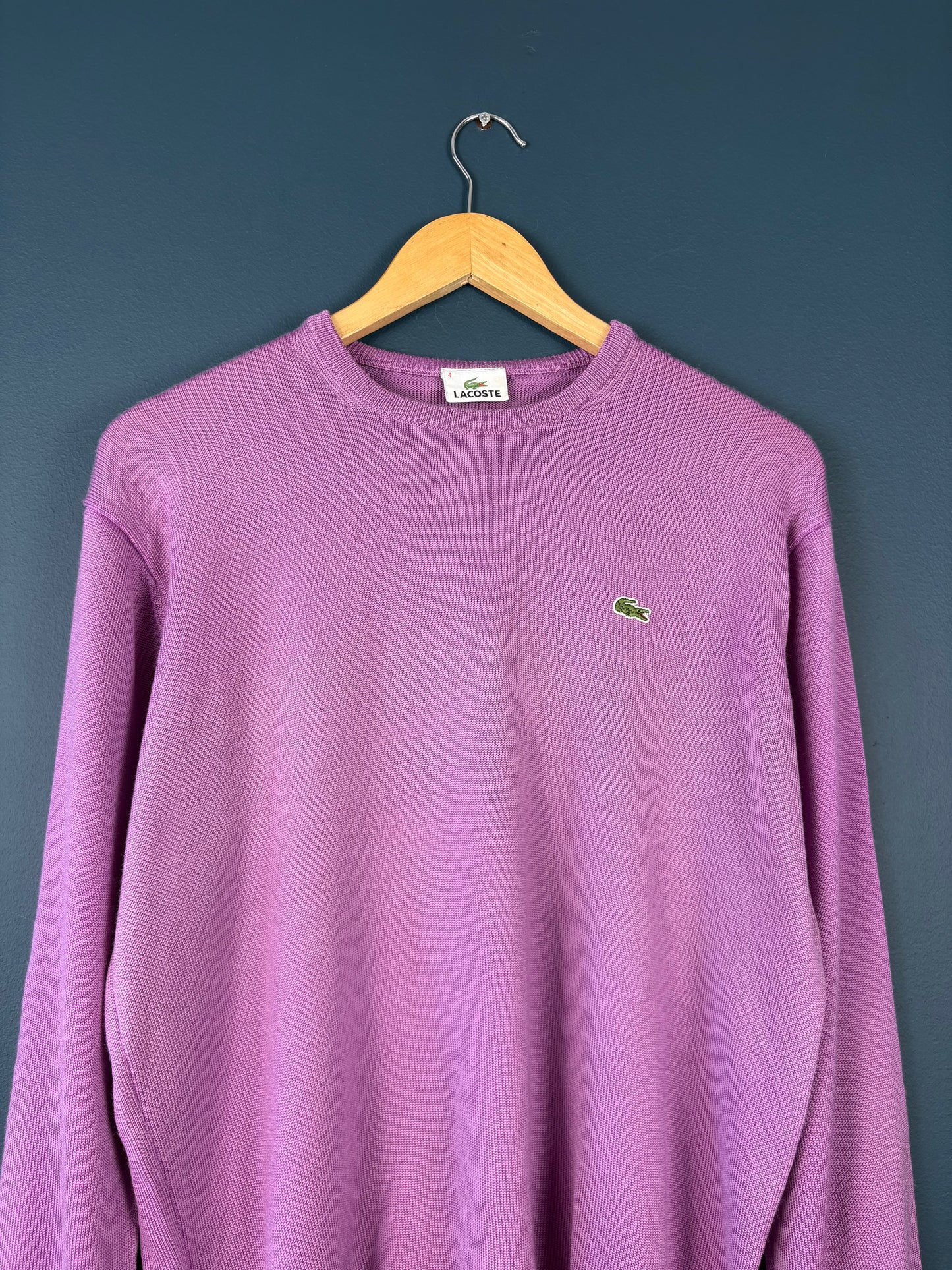 Vintage Lacoste Chemise 90s Lilac Purple Knit Jumper (L)