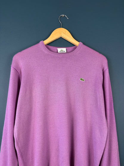 Vintage Lacoste Chemise 90s Lilac Purple Knit Jumper (L)