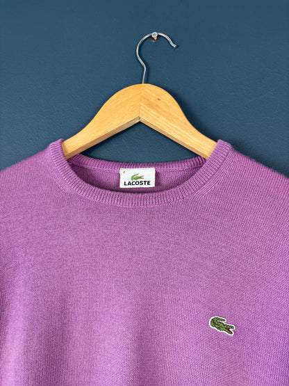 Vintage Lacoste Chemise 90s Lilac Purple Knit Jumper (L)