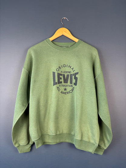 Vintage Levi's 80s Green Graphic Sweatshirt (M)