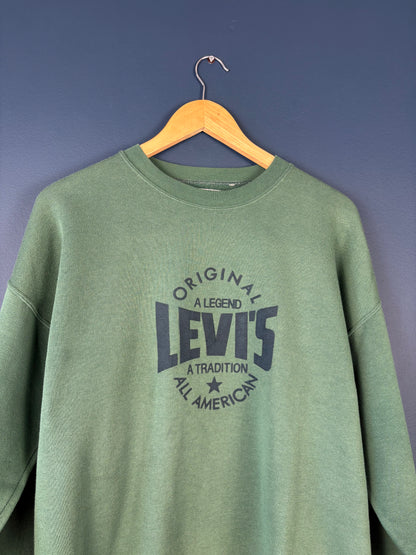 Vintage Levi's 80s Green Graphic Sweatshirt (M)