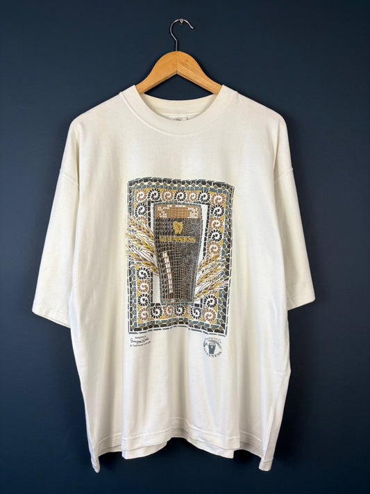 Vintage Guinness 90s Mosaic Cream Tee (L)