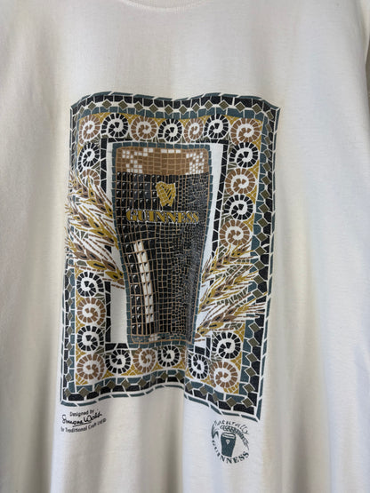 Vintage Guinness 90s Mosaic Cream Tee (L)