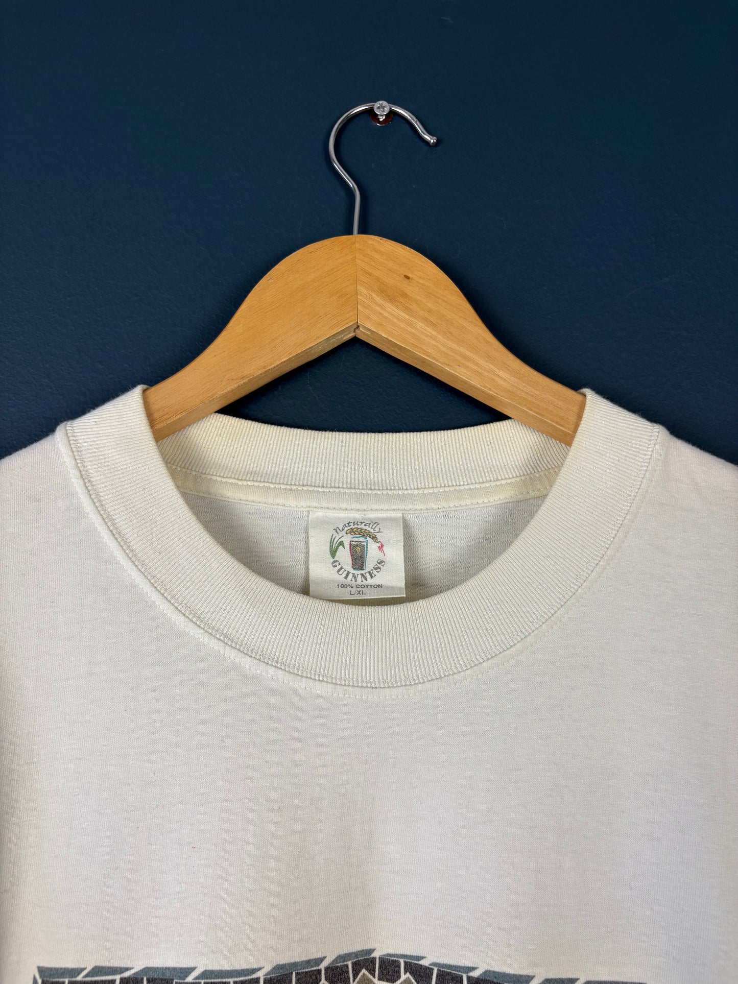 Vintage Guinness 90s Mosaic Cream Tee (L)