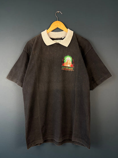 Vintage Levi's 80s Native American Black Collared Top (XL)