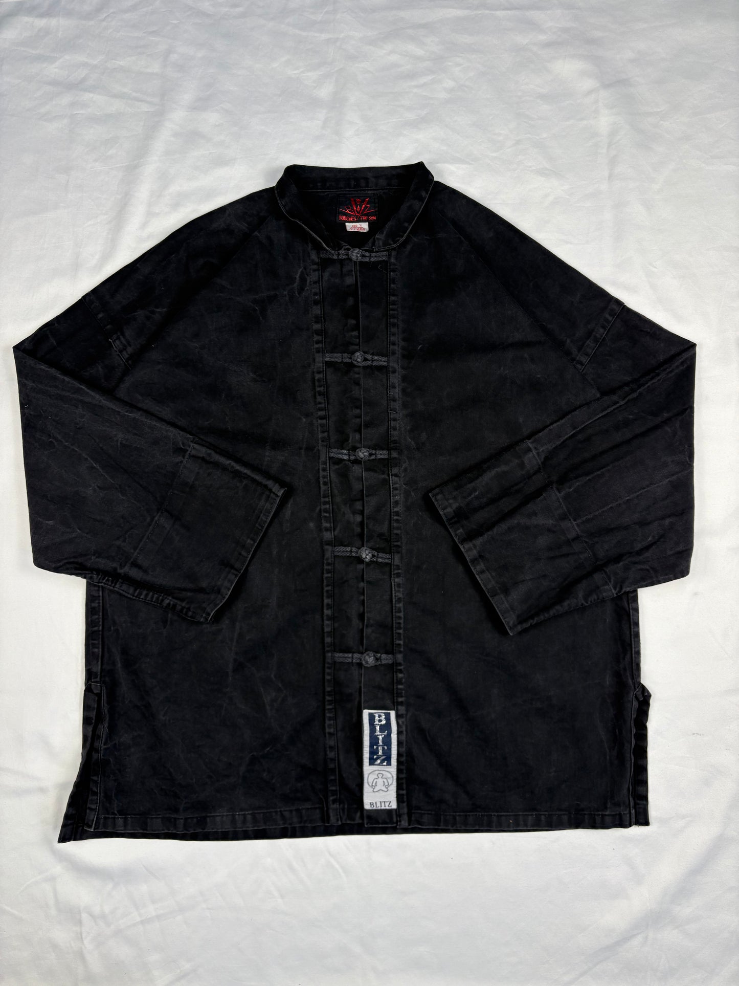 Vintage Mandarin Collar Frog Buttons Work Jacket (L)