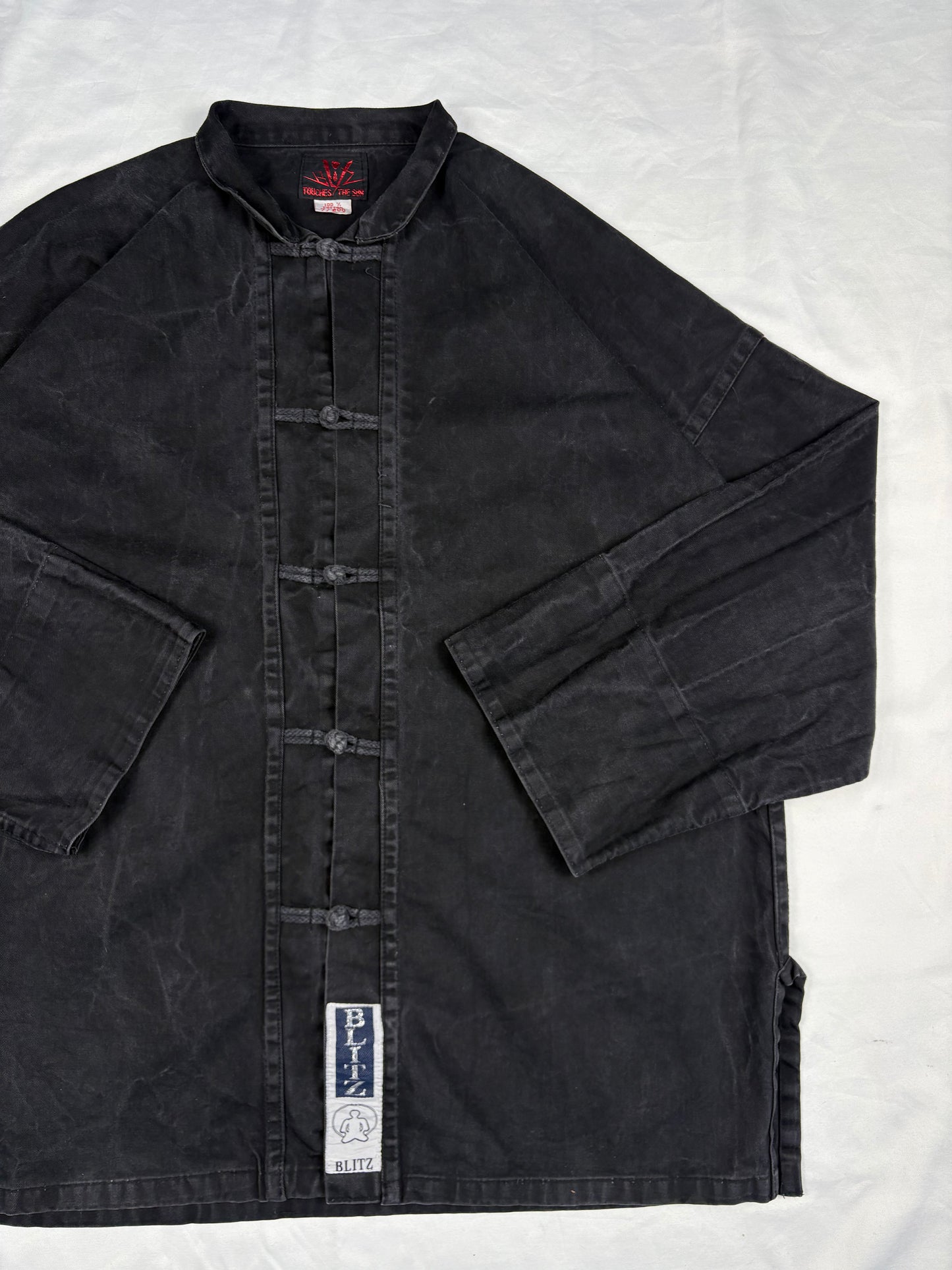 Vintage Mandarin Collar Frog Buttons Work Jacket (L)