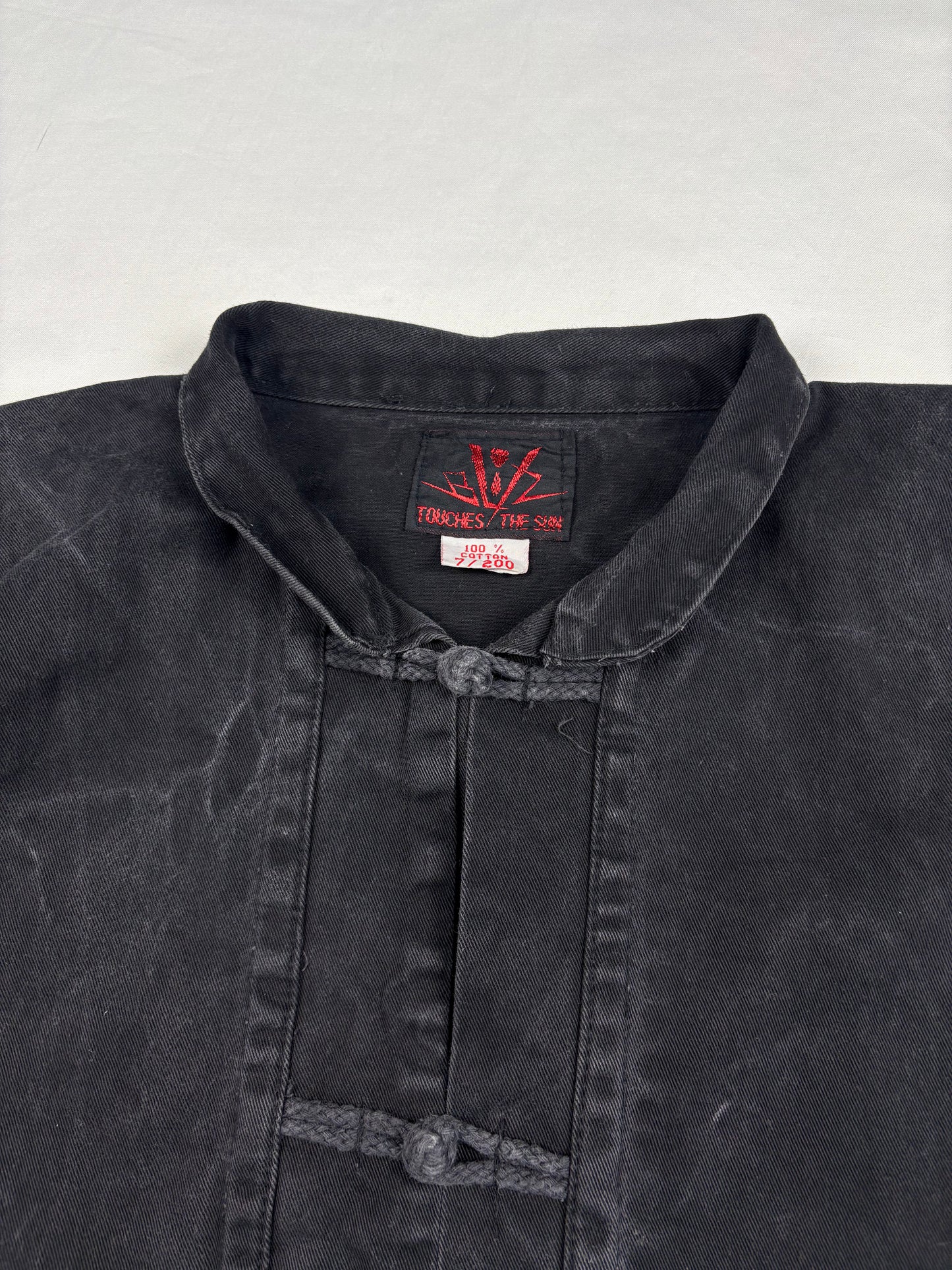 Vintage Mandarin Collar Frog Buttons Work Jacket (L)