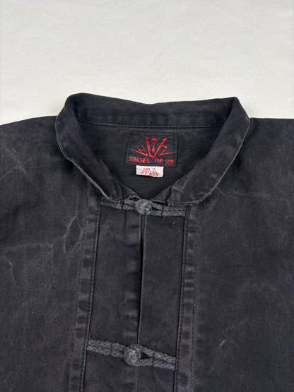 Vintage Mandarin Collar Frog Buttons Work Jacket (L)