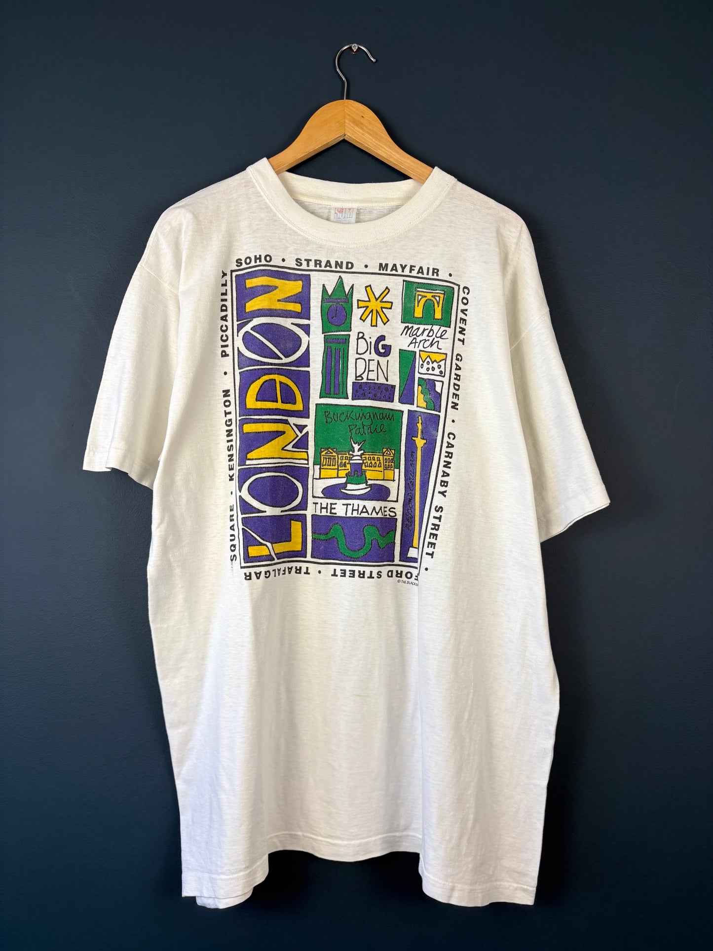 Vintage London Graphic 90s White Tee (XL)