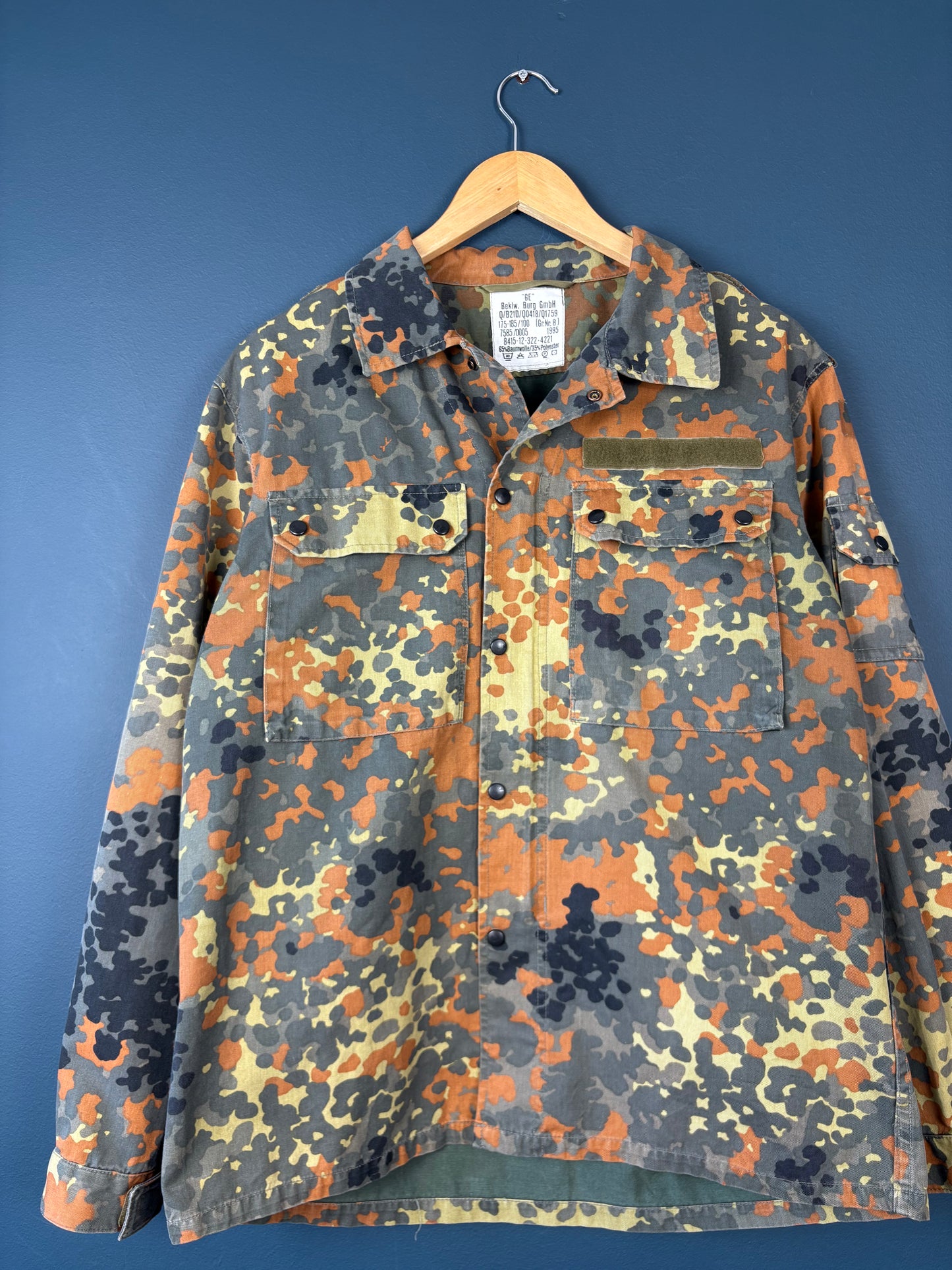 Vintage Flecktarn Camo 1995 Army Fatigue Shirt (M)