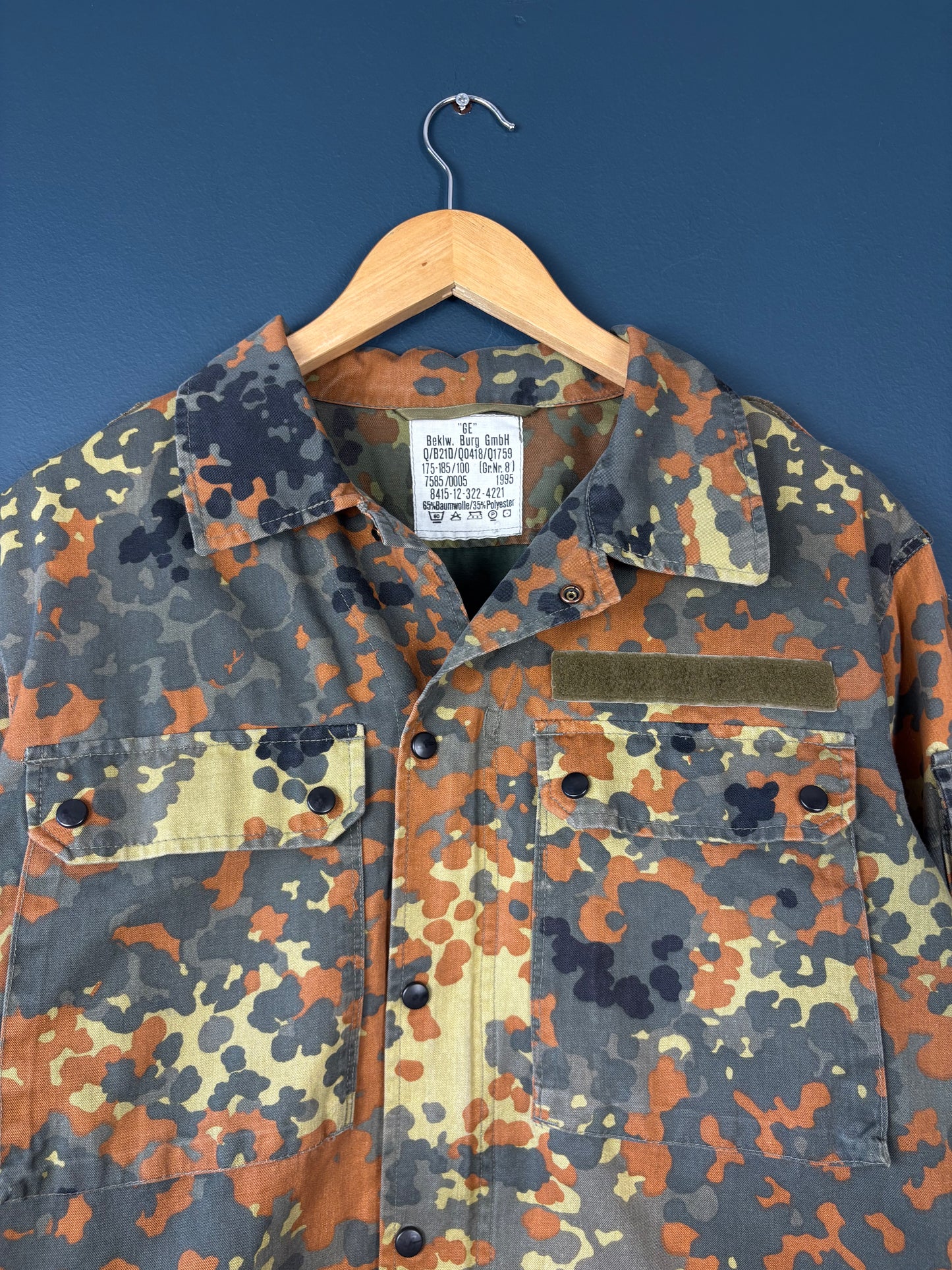 Vintage Flecktarn Camo 1995 Army Fatigue Shirt (M)