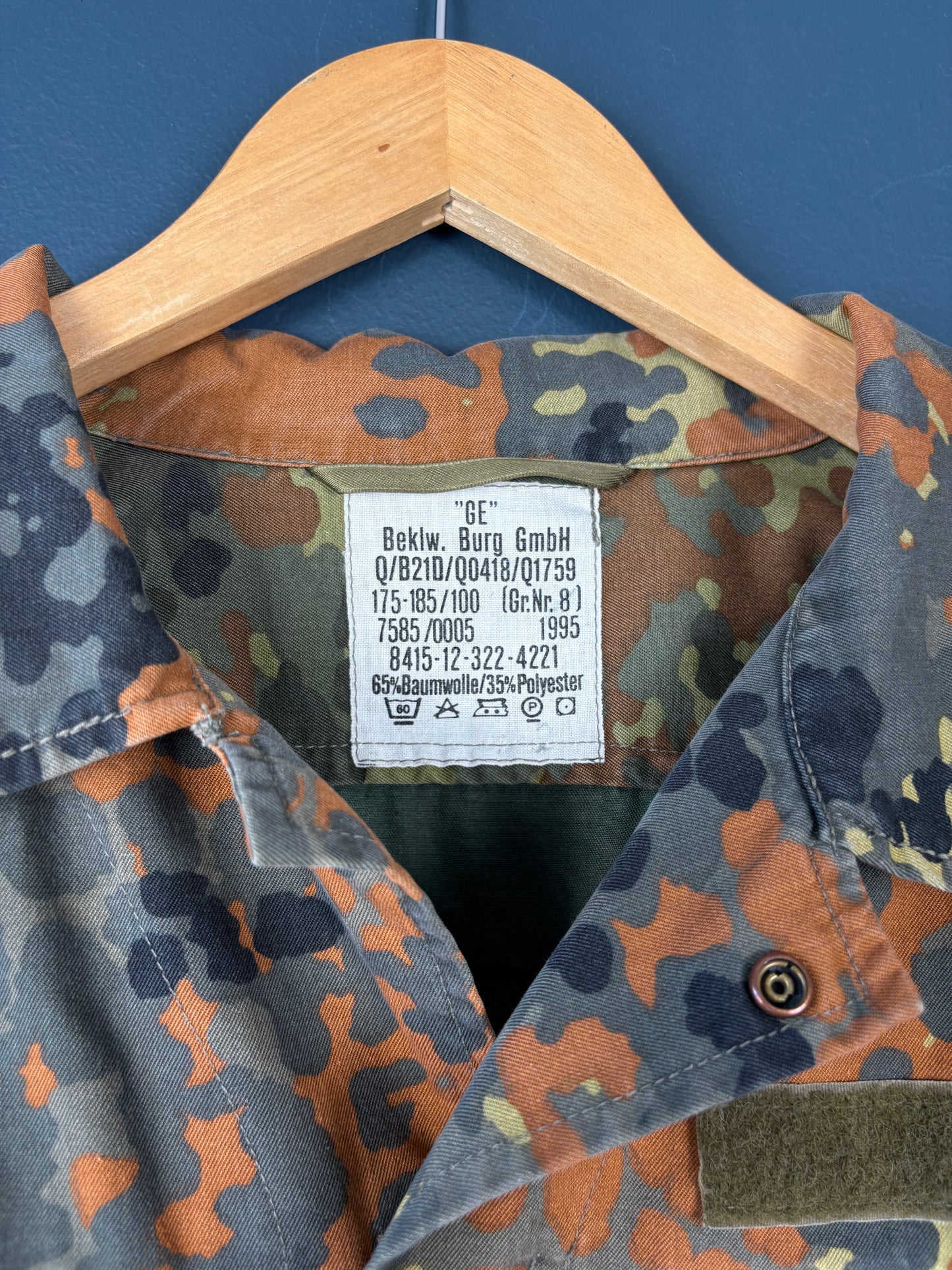 Vintage Flecktarn Camo 1995 Army Fatigue Shirt (M)
