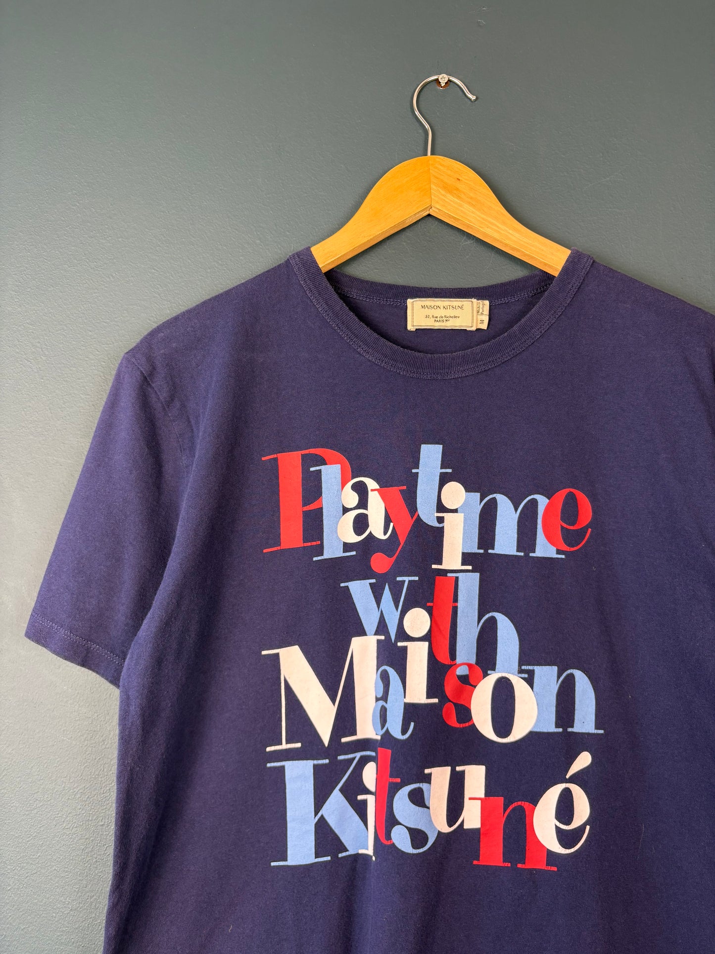Maison Kitsune Playtime Navy Tee (M)
